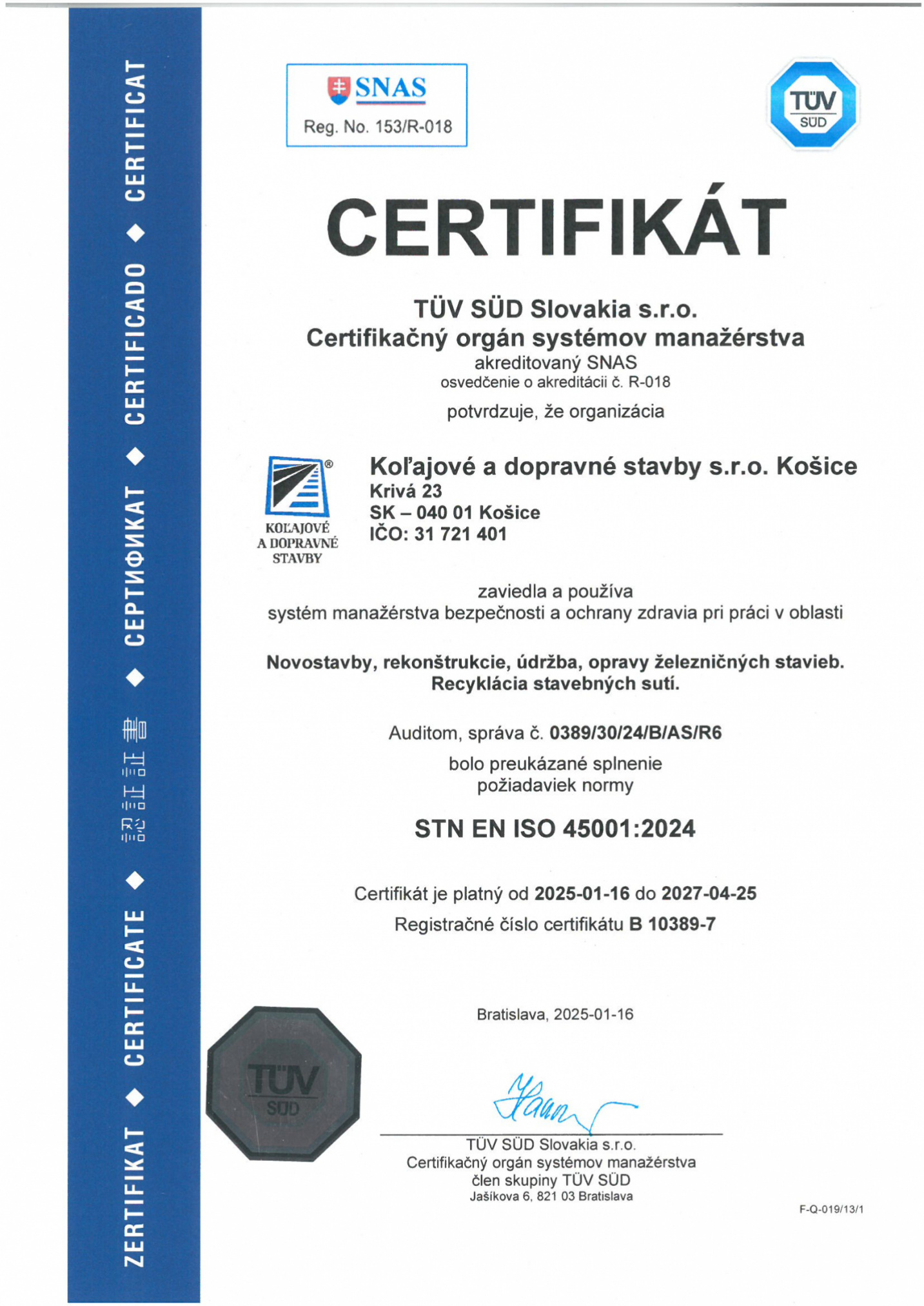 certifikaty OS