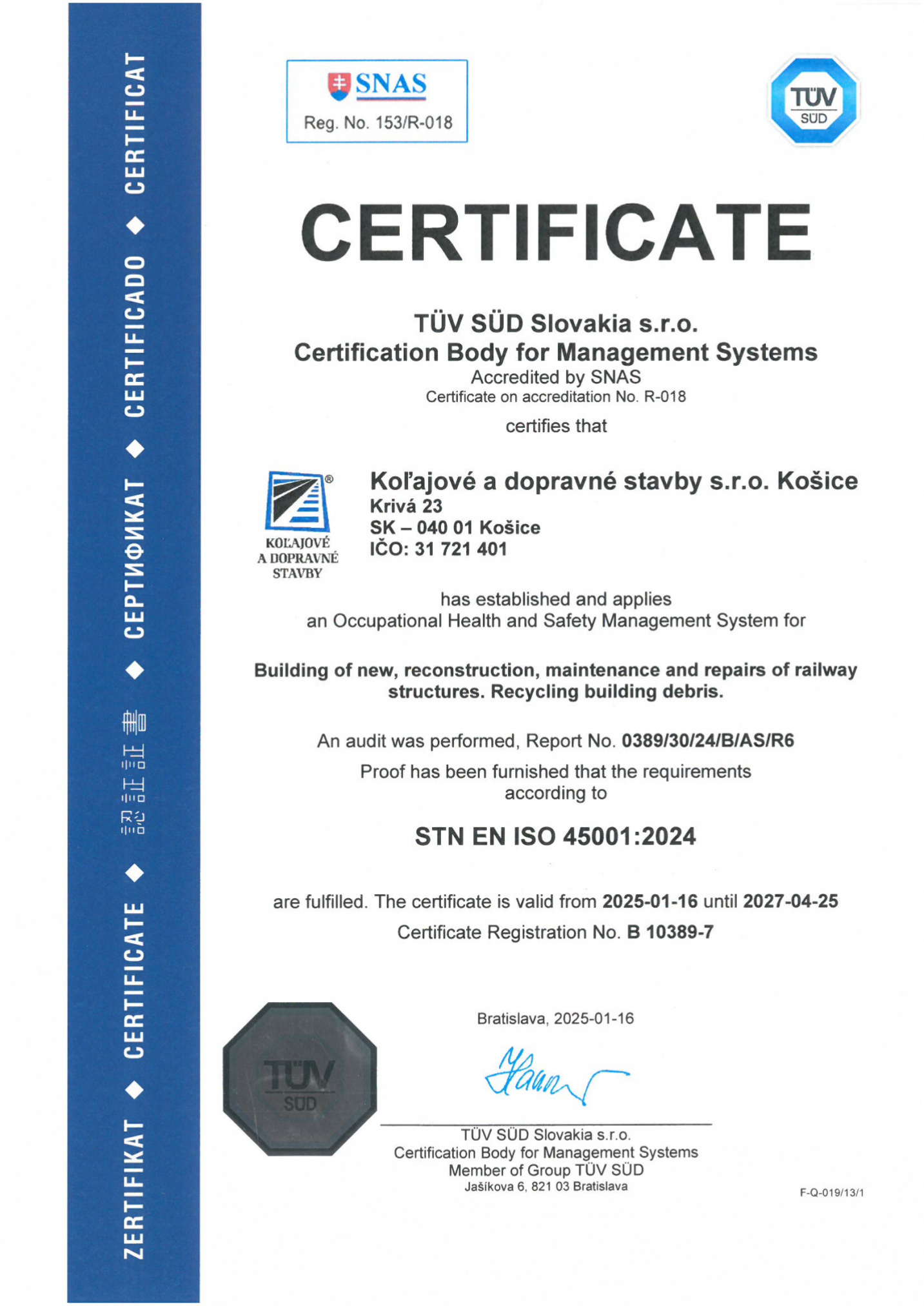 certifikaty OS